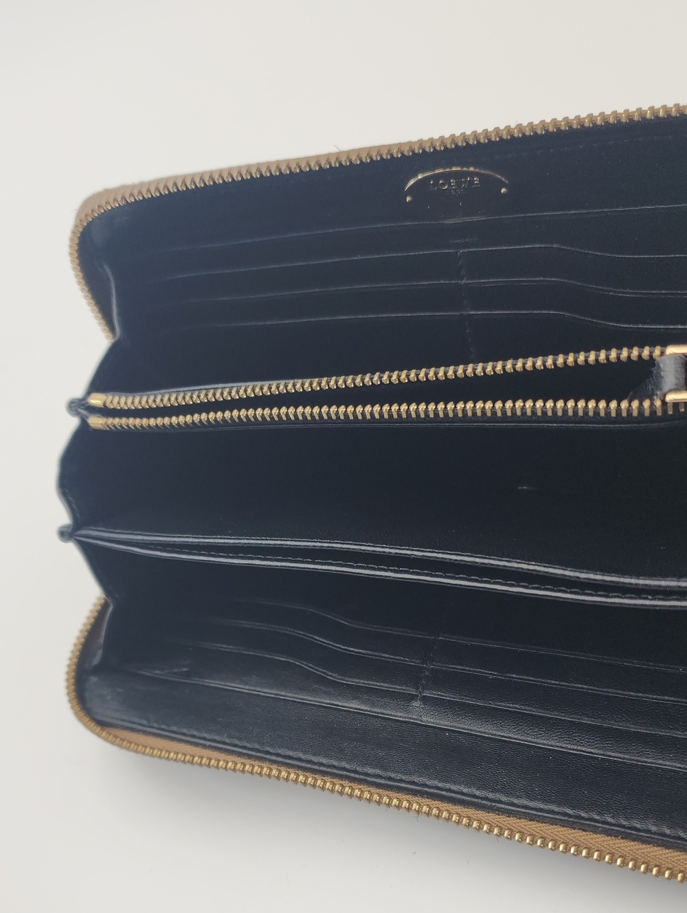 LOEWE Anagram Continental Long Zip Around Wallet Metallic Bronze Gold Leather - Picture 12 of 16